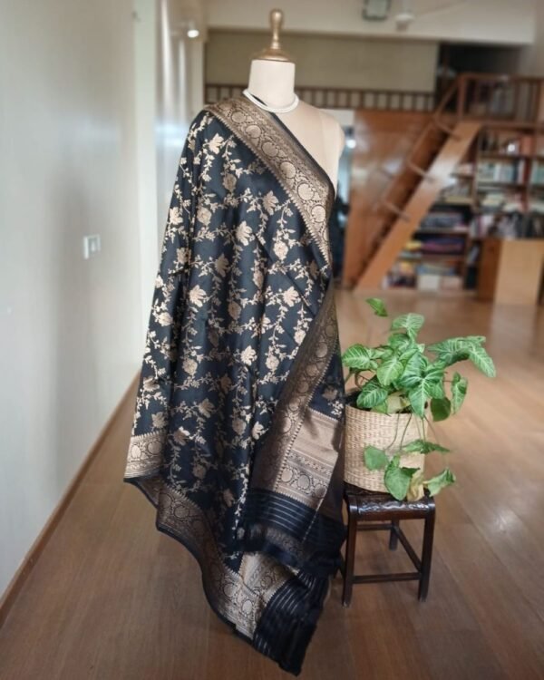 Banarasi Pure Katan Silk Jungla Dupatta – (DUPT0056) - Image 4
