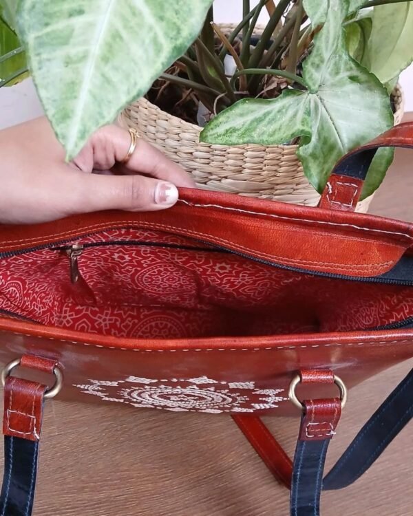 Dedhi Embroidered Shoulder Bag in Leather - (MKLB0001) - Image 3