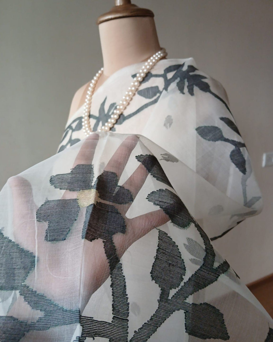 Handweave Jamdani Silk Saree – (SJMS1044) - Image 4
