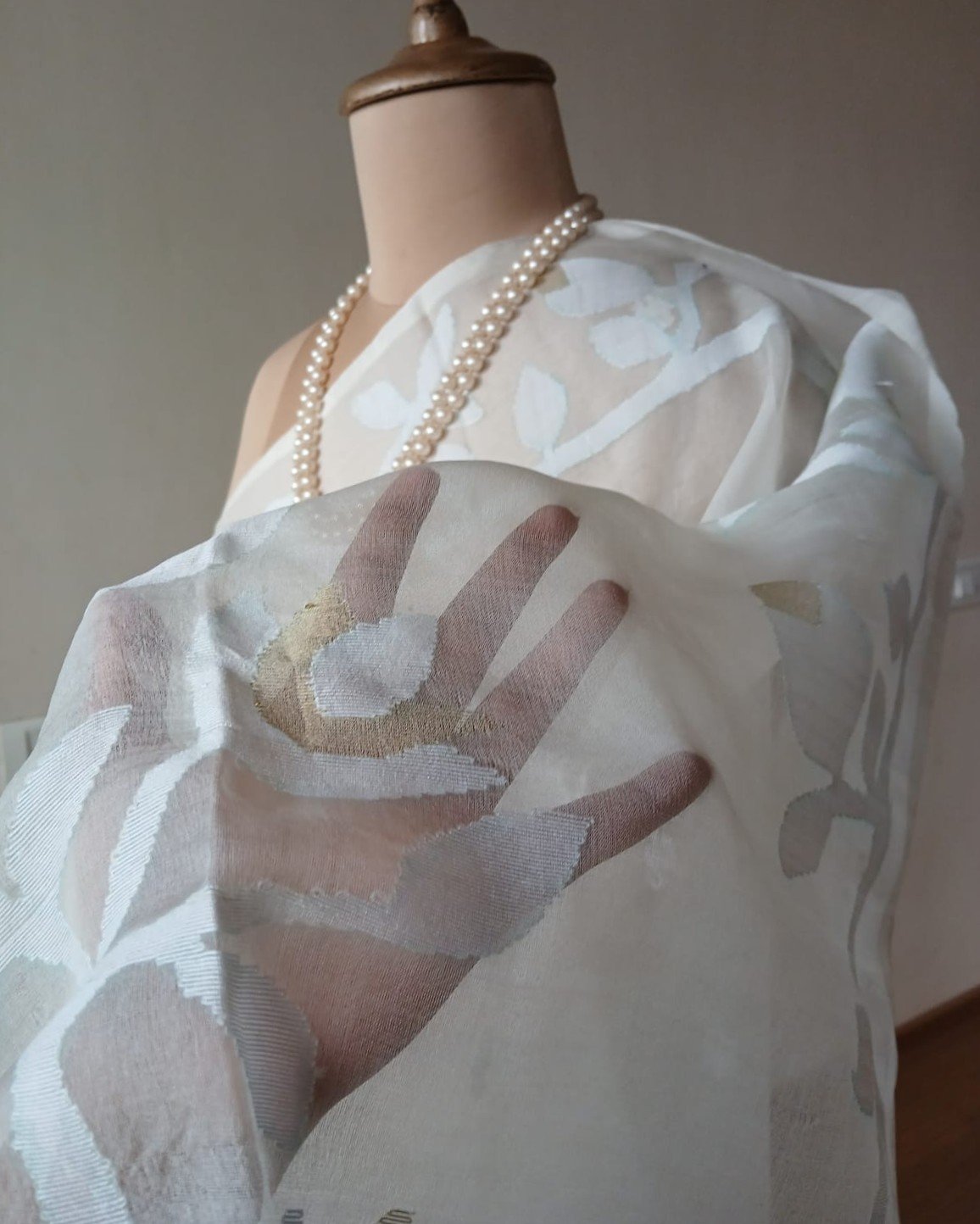 Handweave Jamdani Silk Saree – (SJMS1046) - Image 4