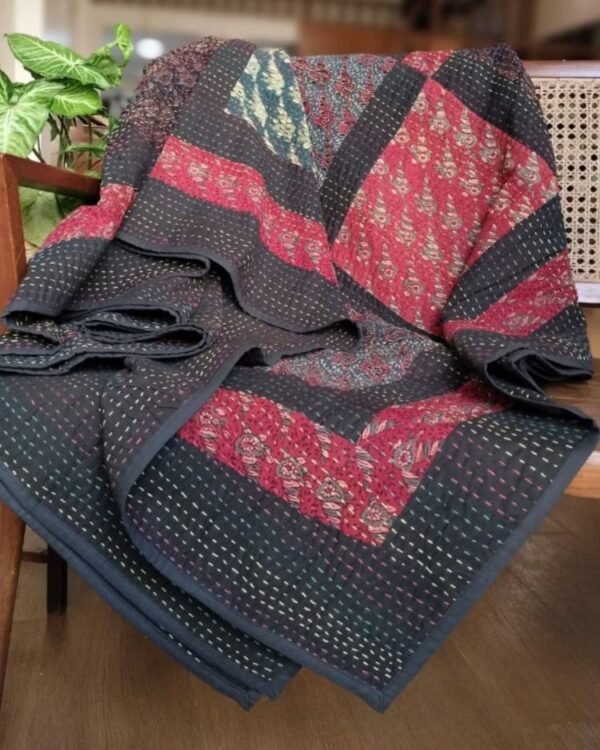 Patchwork Two-Layer Ajrakh Quilt (Godhri) – (APDG0007) - Image 2