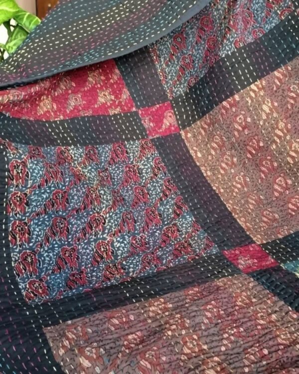 Patchwork Two-Layer Ajrakh Quilt (Godhri) – (APDG0007) - Image 3