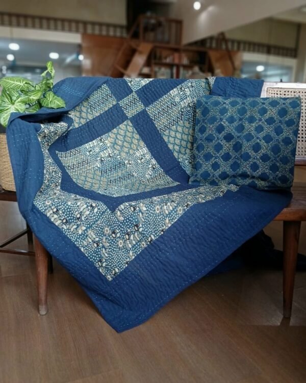Patchwork Two-Layer Ajrakh Quilt (Godhri) – (APDG0008)