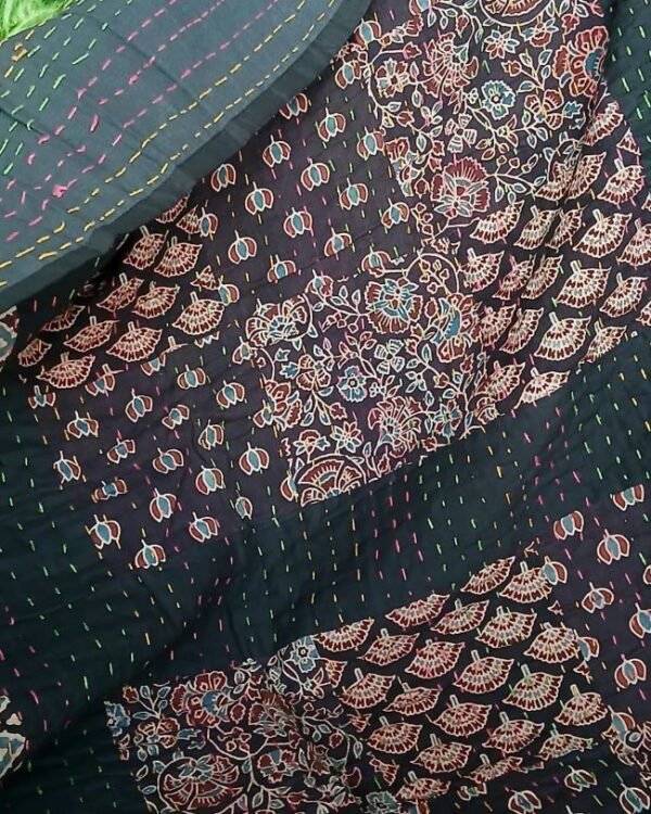 Patchwork Two-Layer Ajrakh Quilt (Godhri) – (APDG0009) - Image 2