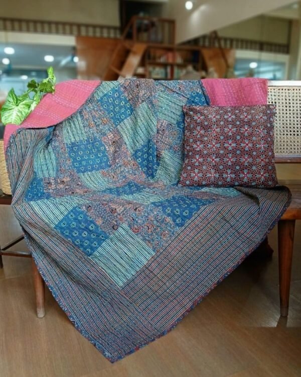 Patchwork Two-Layer Ajrakh Quilt (Godhri) – (APDG0010)