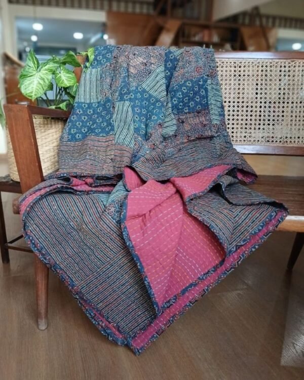 Patchwork Two-Layer Ajrakh Quilt (Godhri) – (APDG0010) - Image 3