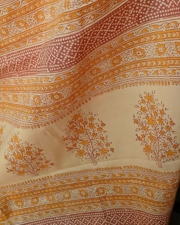 Banjara Blockprint in Mul Cotton from Ahmedabad - (BMCA0002) - Image 5