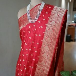 Banarasi Tanchoi saree with zari butti and stunning brocade palla - (TANCHOI07)