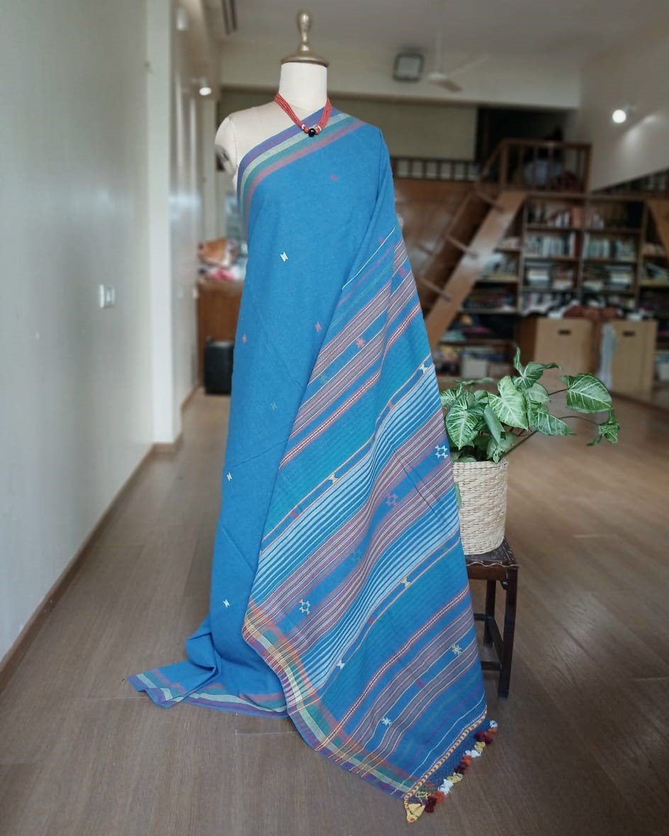 Bhujodi Saree handwoven in Kala Cotton – (BHUJ0045) - Image 4