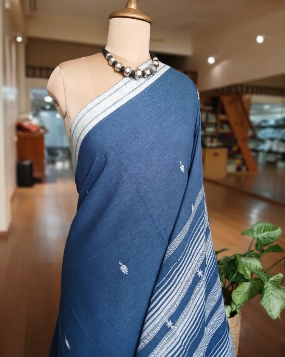 Bhujodi Saree handwoven in Kala Cotton – (BHUJ0043) - Image 4