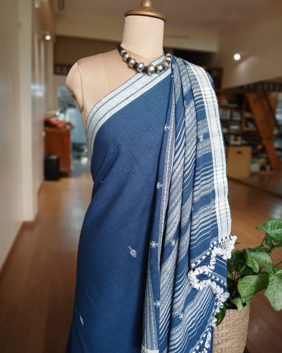Bhujodi Saree handwoven in Kala Cotton – (BHUJ0043) - Image 2