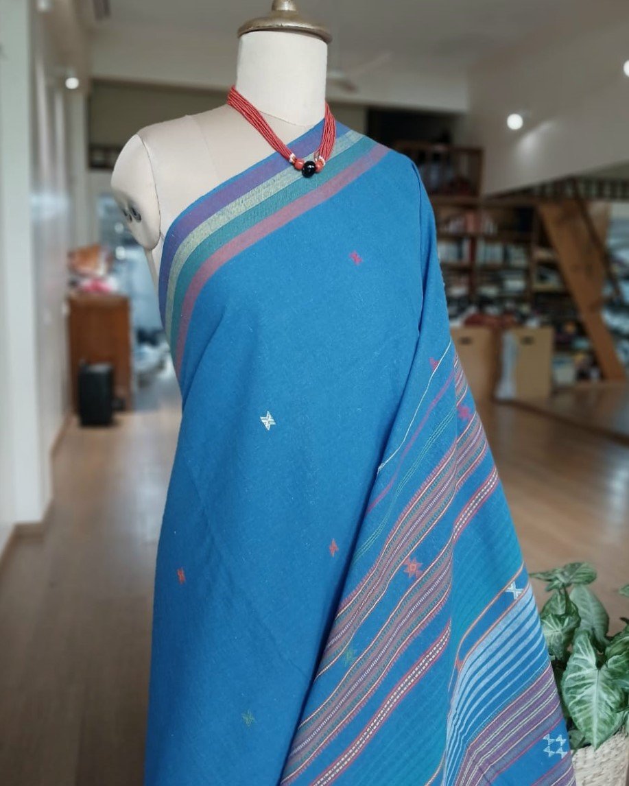 Bhujodi Saree handwoven in Kala Cotton – (BHUJ0045) - Image 5