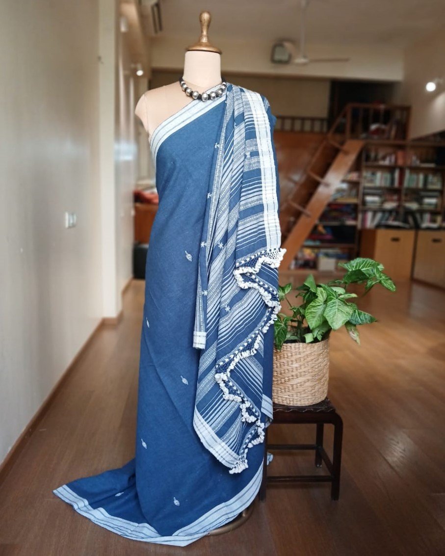 Bhujodi Saree handwoven in Kala Cotton – (BHUJ0043)