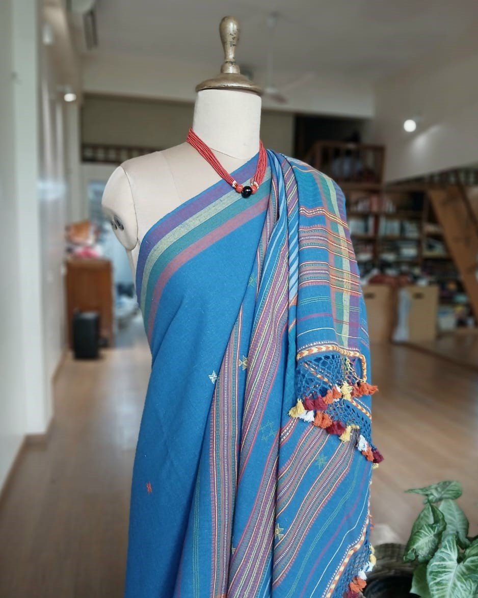 Bhujodi Saree handwoven in Kala Cotton – (BHUJ0045) - Image 2