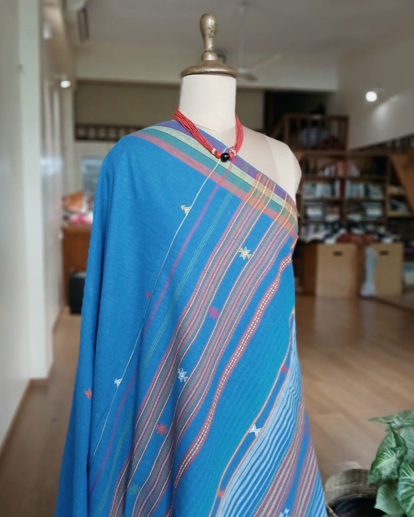 Bhujodi Saree handwoven in Kala Cotton – (BHUJ0045) - Image 7