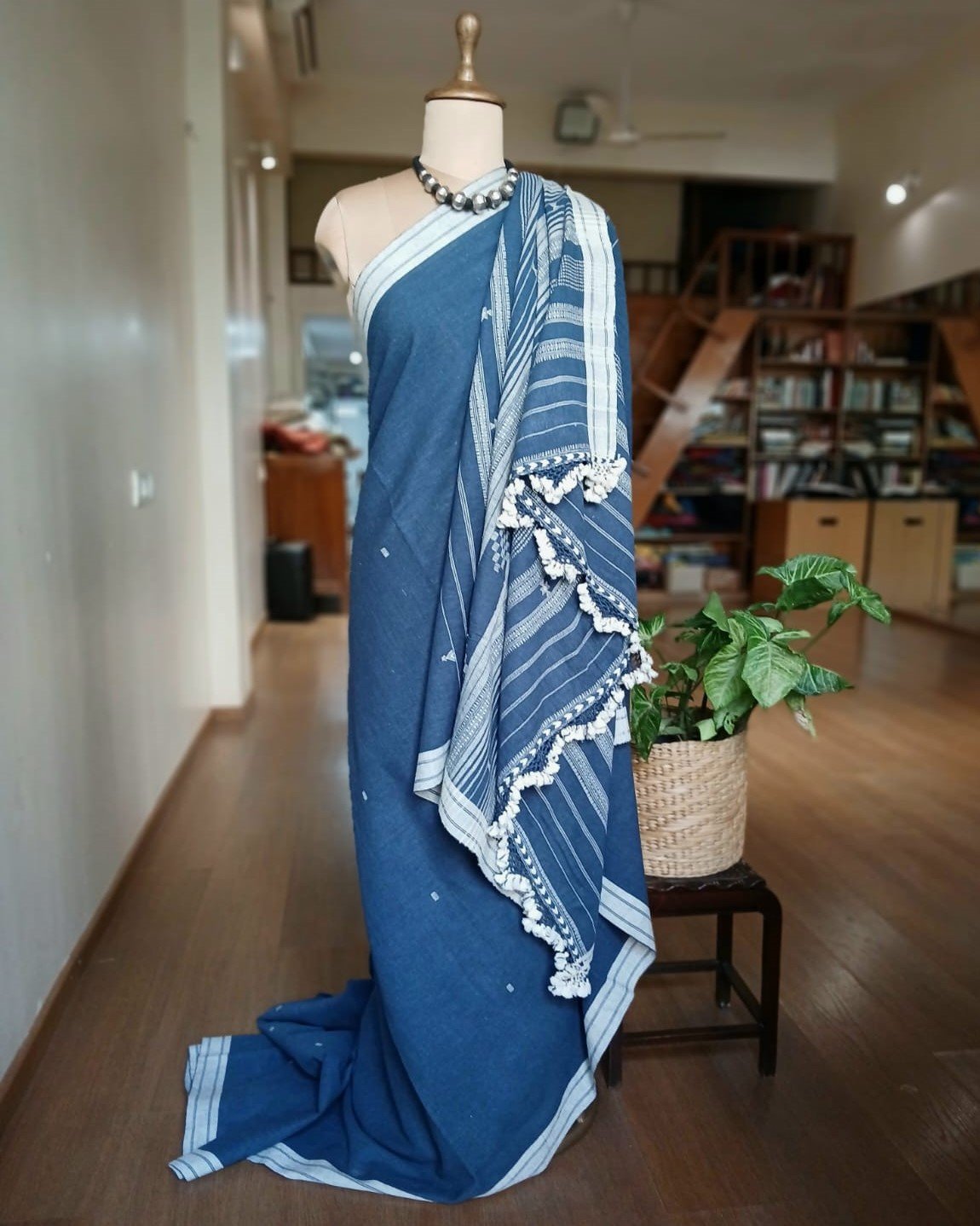 Bhujodi Saree handwoven in Kala Cotton – (BHUJ0044)