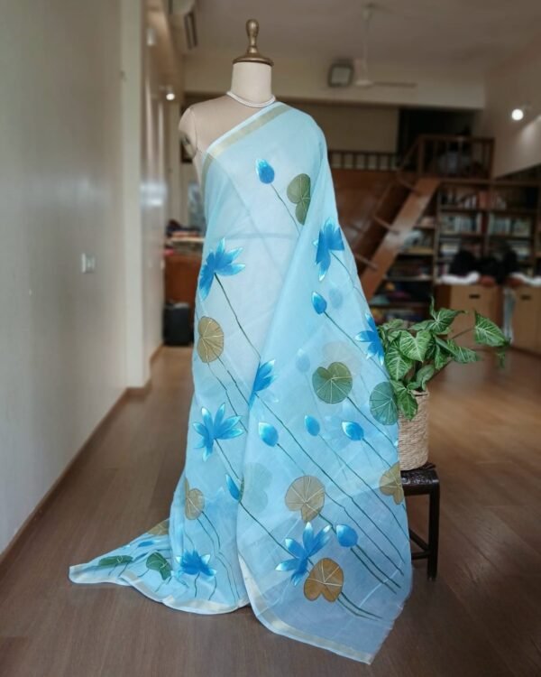 Handpainted Saree on Kota Doria - (HPKD0011) - Image 3