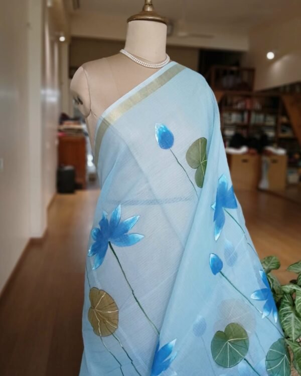 Handpainted Saree on Kota Doria - (HPKD0011) - Image 4