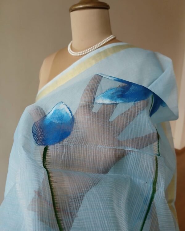 Handpainted Saree on Kota Doria - (HPKD0011) - Image 5