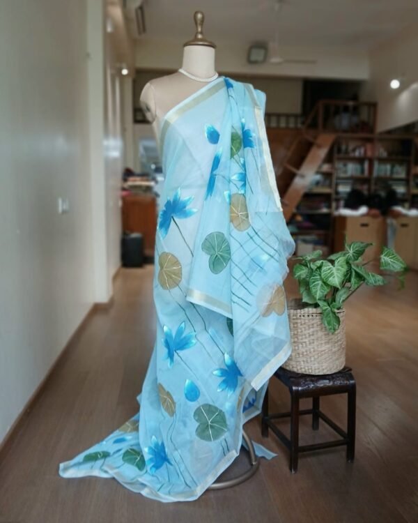 Handpainted Saree on Kota Doria - (HPKD0011)