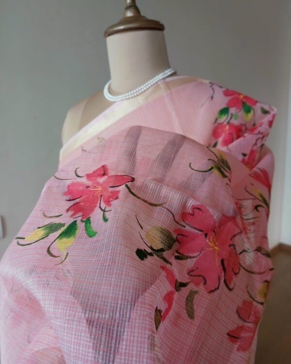 Handpainted Saree on Kota Doria - (HPKD0014) - Image 5