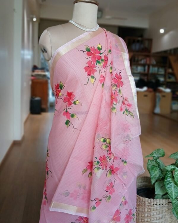 Handpainted Saree on Kota Doria - (HPKD0014) - Image 2