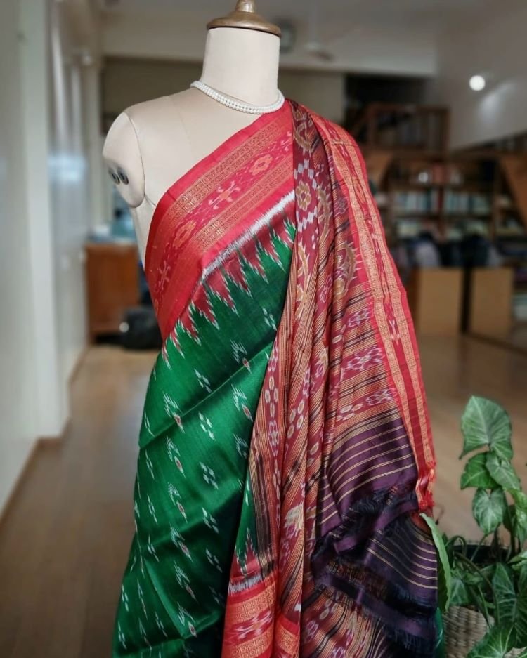 Nuapatna Khandua Pata pure silk saree - (PNKP0006) - Image 2