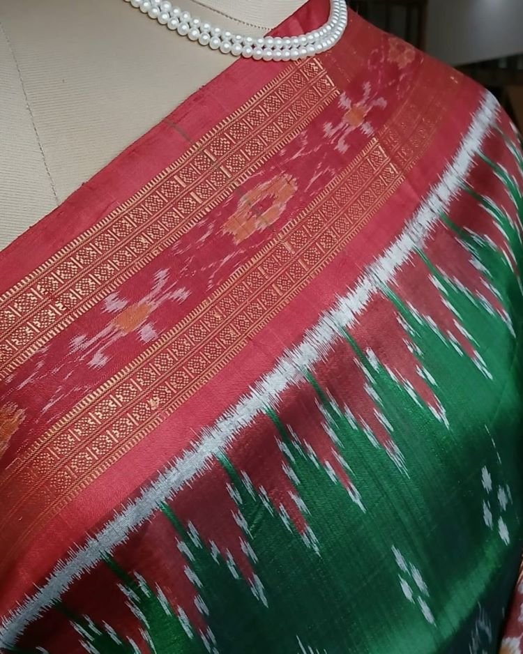 Nuapatna Khandua Pata pure silk saree - (PNKP0006) - Image 4