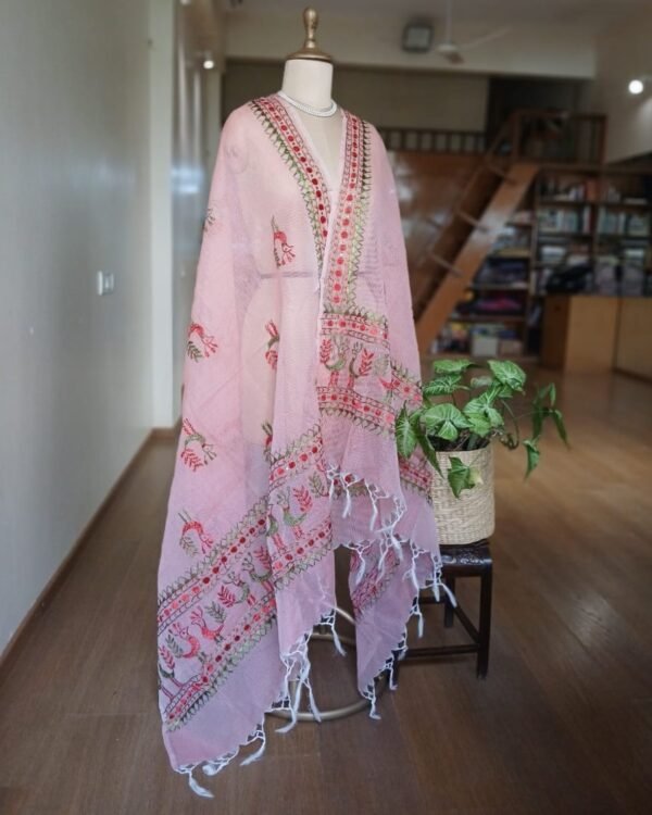 Phulkari Hand Embroidered Dupatta from Punjab - (PHED0002) - Image 2