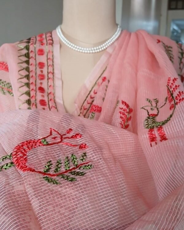 Phulkari Hand Embroidered Dupatta from Punjab - (PHED0002) - Image 4
