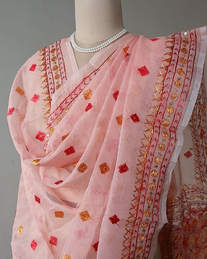 Phulkari Hand Embroidered Dupatta from Punjab – (PHED0008) - Image 2