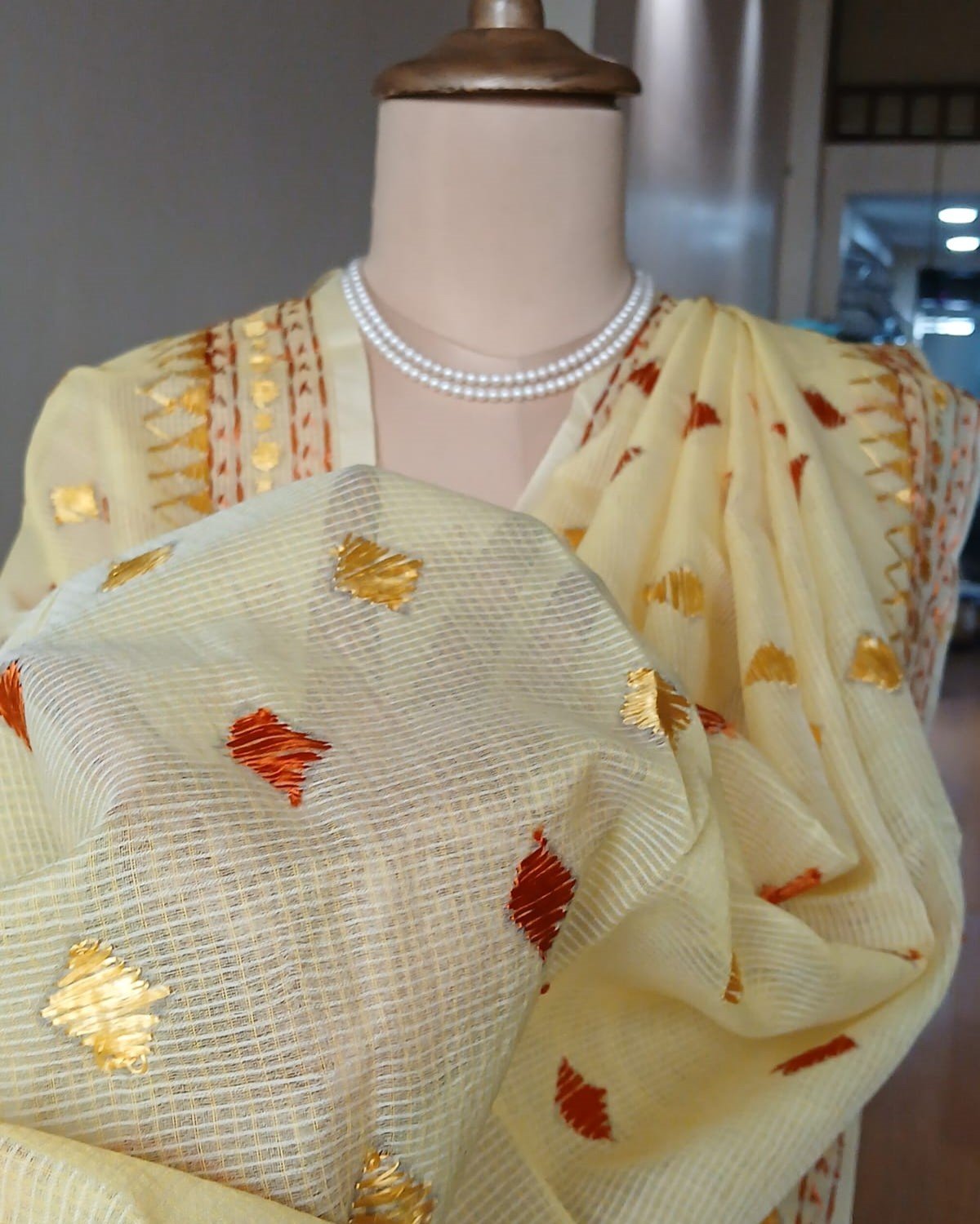 Phulkari Hand Embroidered Dupatta from Punjab – (PHED0009) - Image 6