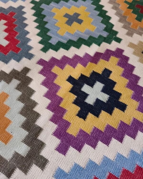 Cotton interlock handweave dhurrie  (5 x 7 ft)- (CIHD0002) - Image 4