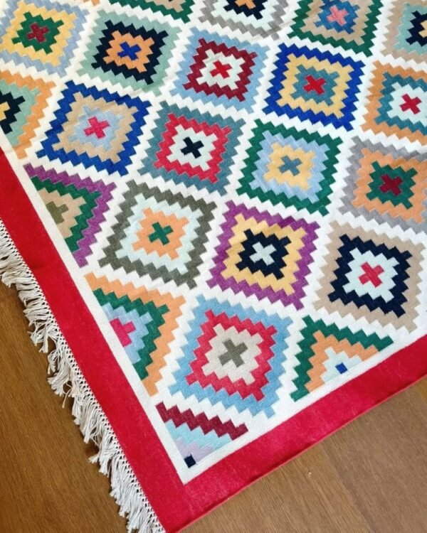 Cotton interlock handweave dhurrie  (5 x 7 ft)- (CIHD0002)