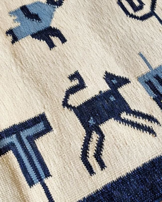 Cotton interlock handweave dhurrie (3 x 2 ft)- (CIHD0001) - Image 5