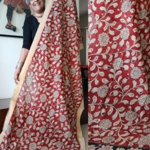 Pen Kalamkari Dupattas from Kalahasti - (PKDK0004)