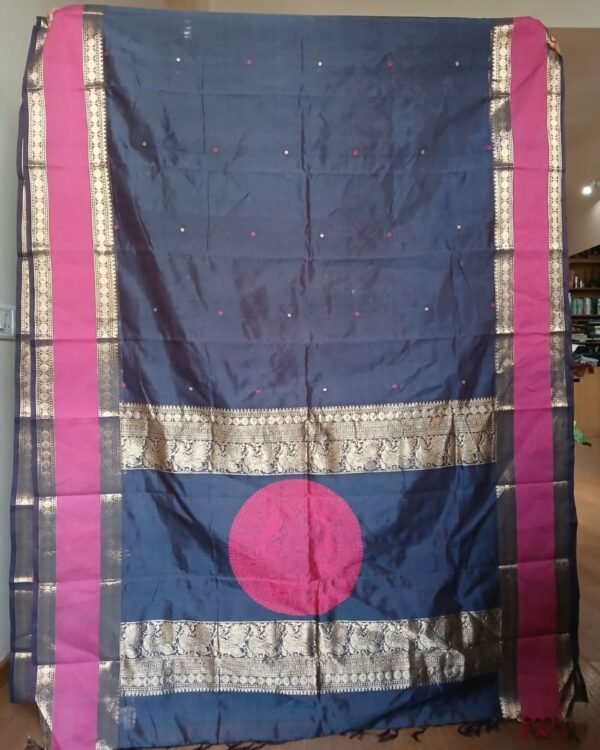 Silk-Cotton Kanchi handweave Saree with zari - (KANC1006) - Image 8