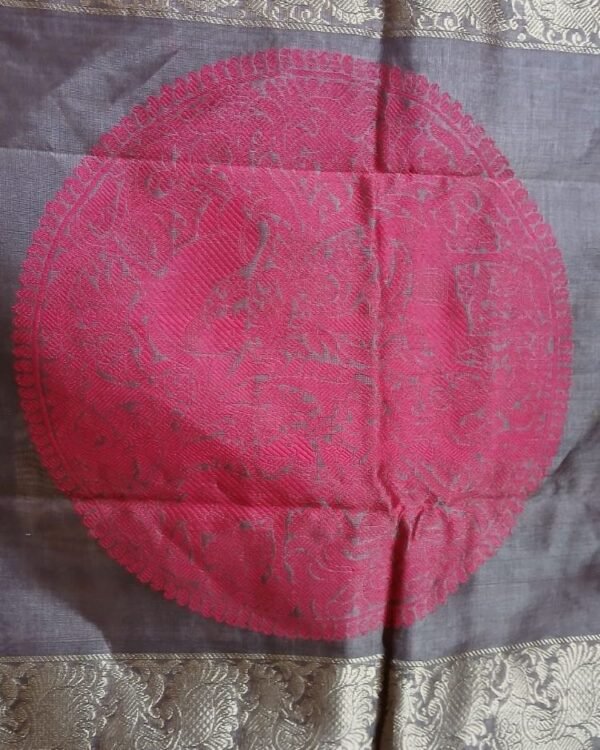 Silk-Cotton Kanchi handweave Saree with zari - (KANC1009) - Image 9