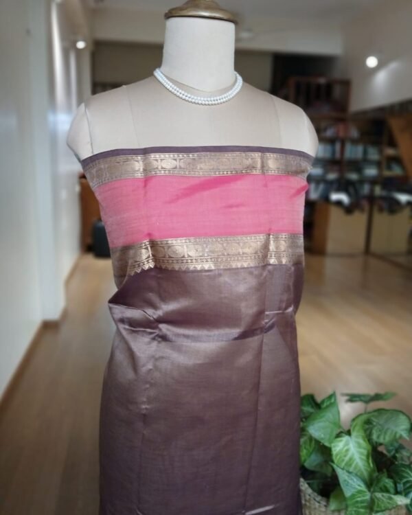 Silk-Cotton Kanchi handweave Saree with zari - (KANC1009) - Image 10