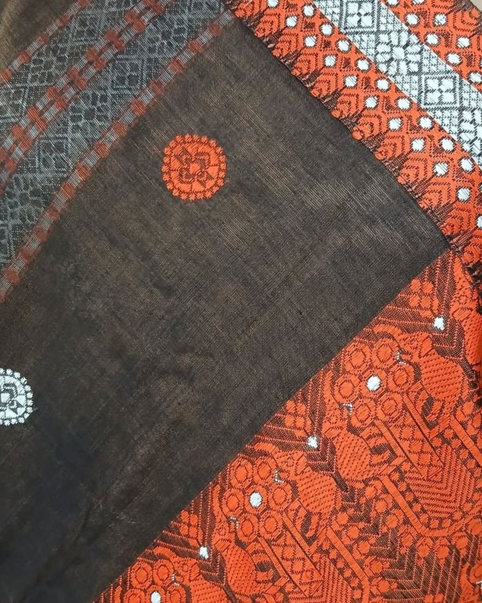 Assam Paat (Mulberry Silk) x Fine Cotton Handweave Saree - (APHS0001) - Image 7