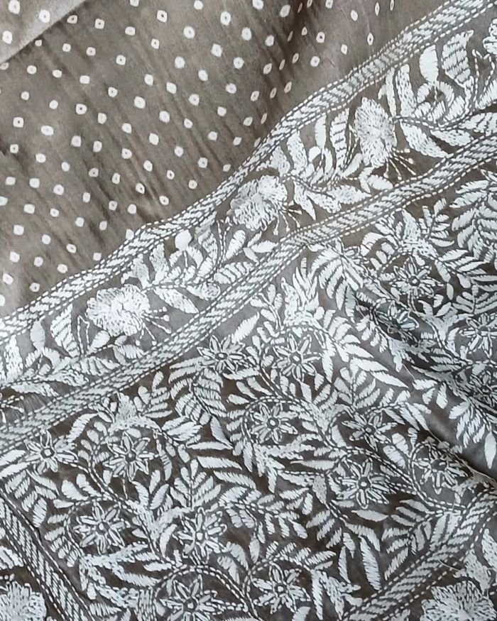 Embroidered Tussar Silk saree - ( ETSS0001) - Image 5