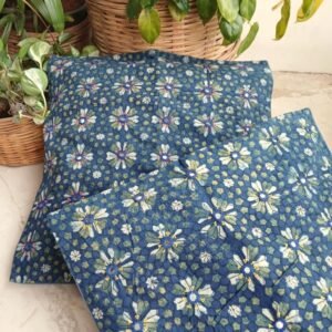 Ajrakh Cushion Covers in Natural Dyes with Hand Embroidery – (CUSH1001)