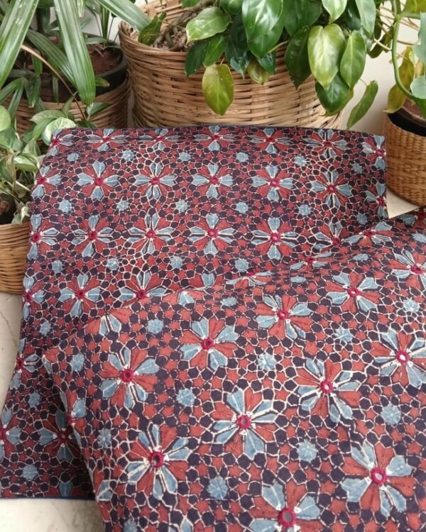 Ajrakh Cushion Covers in Natural Dyes with Hand Embroidery – (CUSH1010)