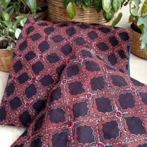 Ajrakh Cushion Covers in Natural Dyes with Hand Embroidery – (CUSH1003)