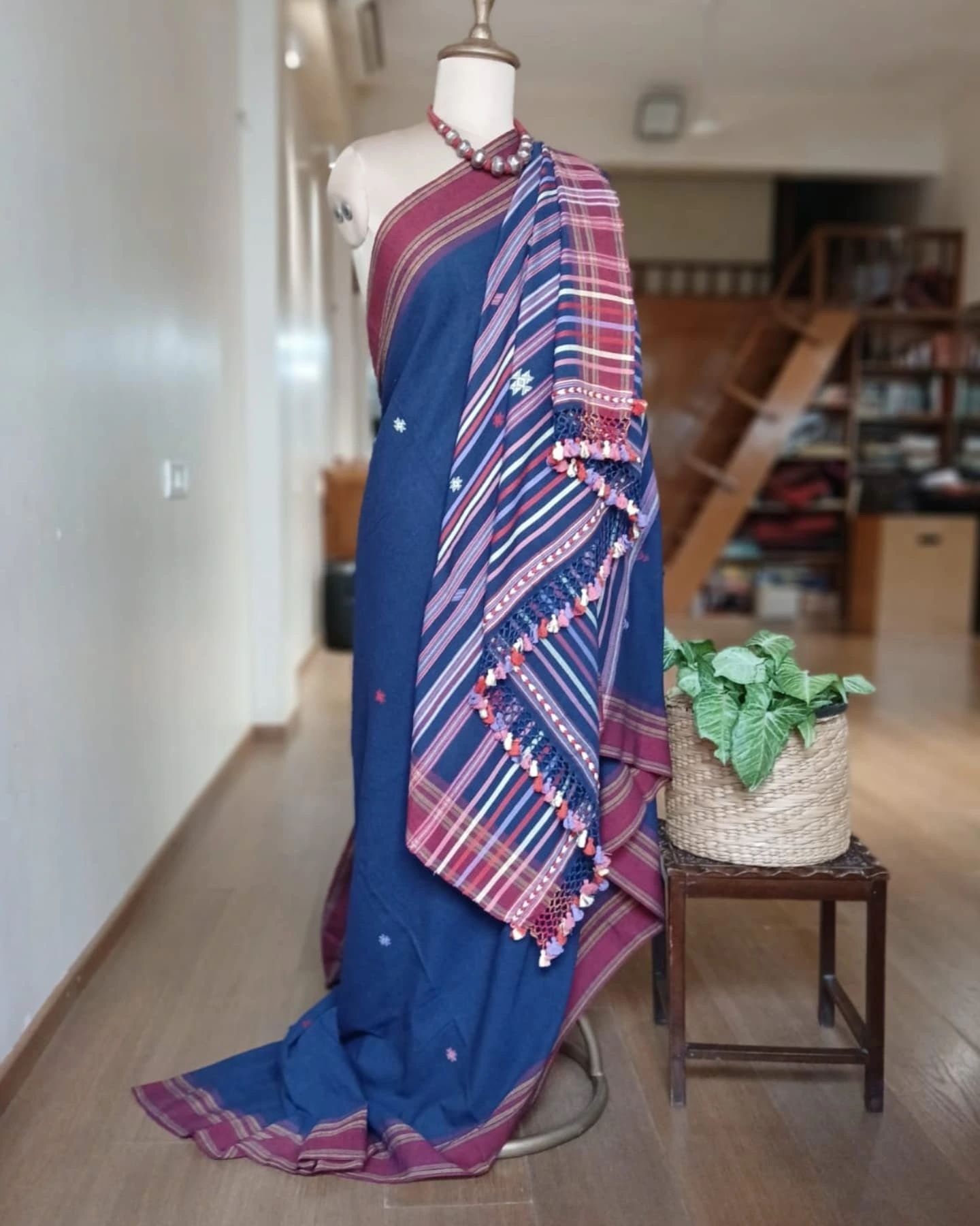 Bhujodi Saree handwoven in Kala Cotton x Soft Cotton - (BHUJ0063)