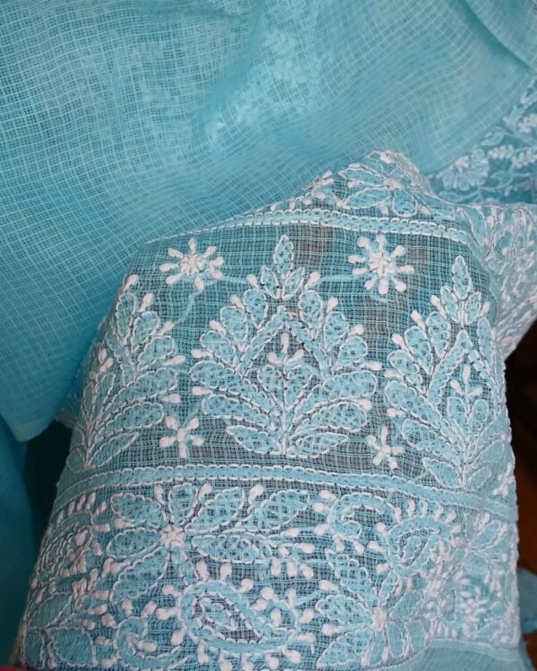 Chikankari Kurta and Dupatta Set Fabric in Kota Doria - (CKDF0001) - Image 7