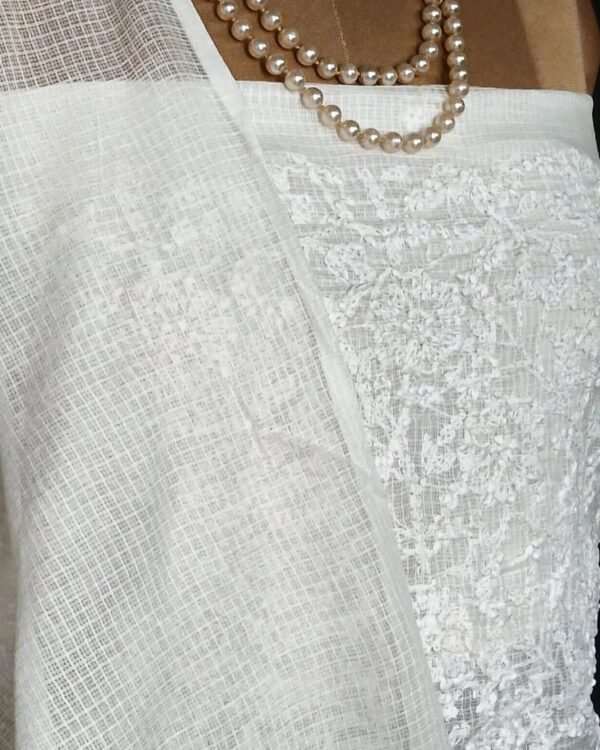 Chikankari Kurta and Dupatta Set Fabric in Kota Doria – (CKDF0005) - Image 5