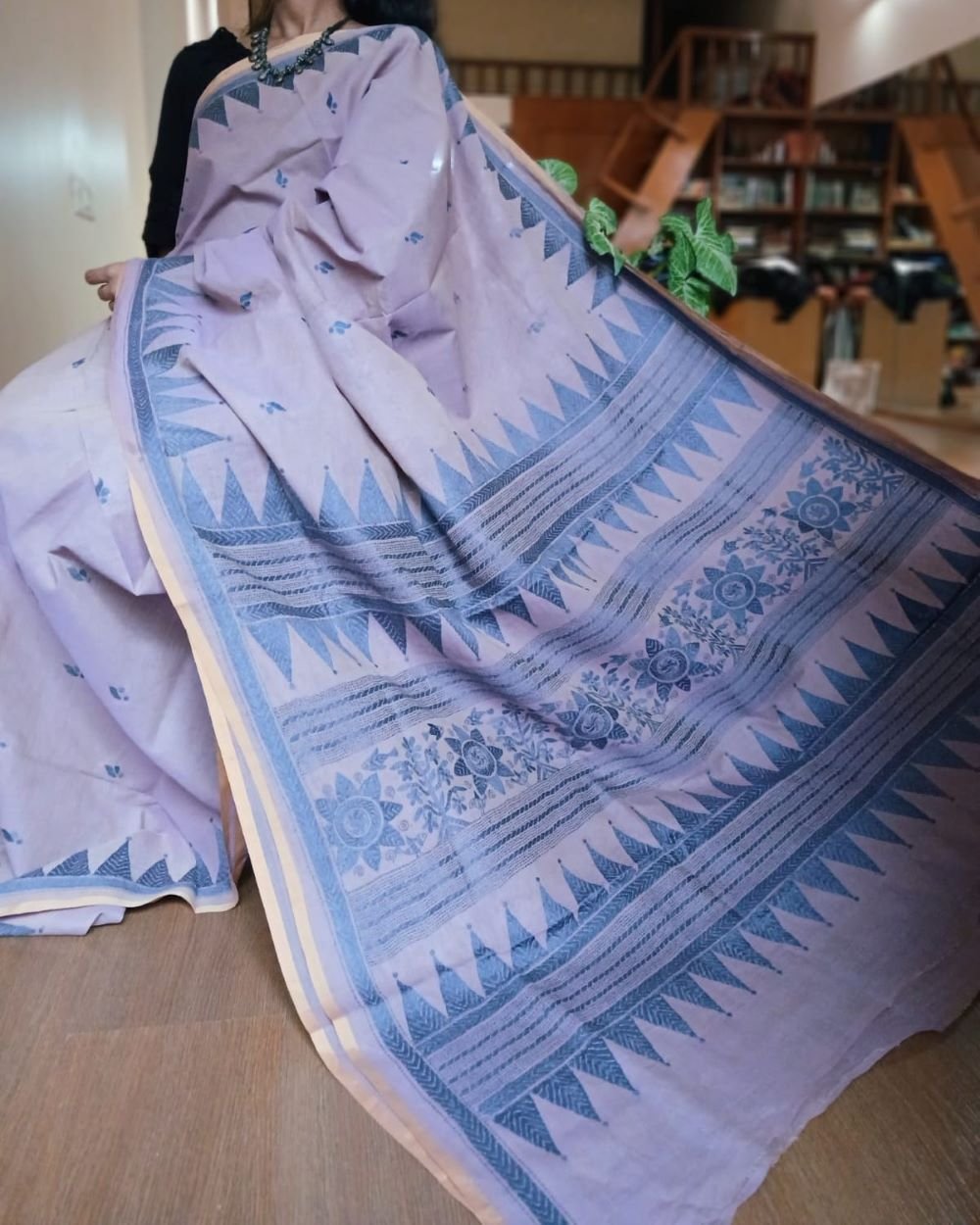 Cotton Kantha Saree from Santiniketan – (KNCS1012)