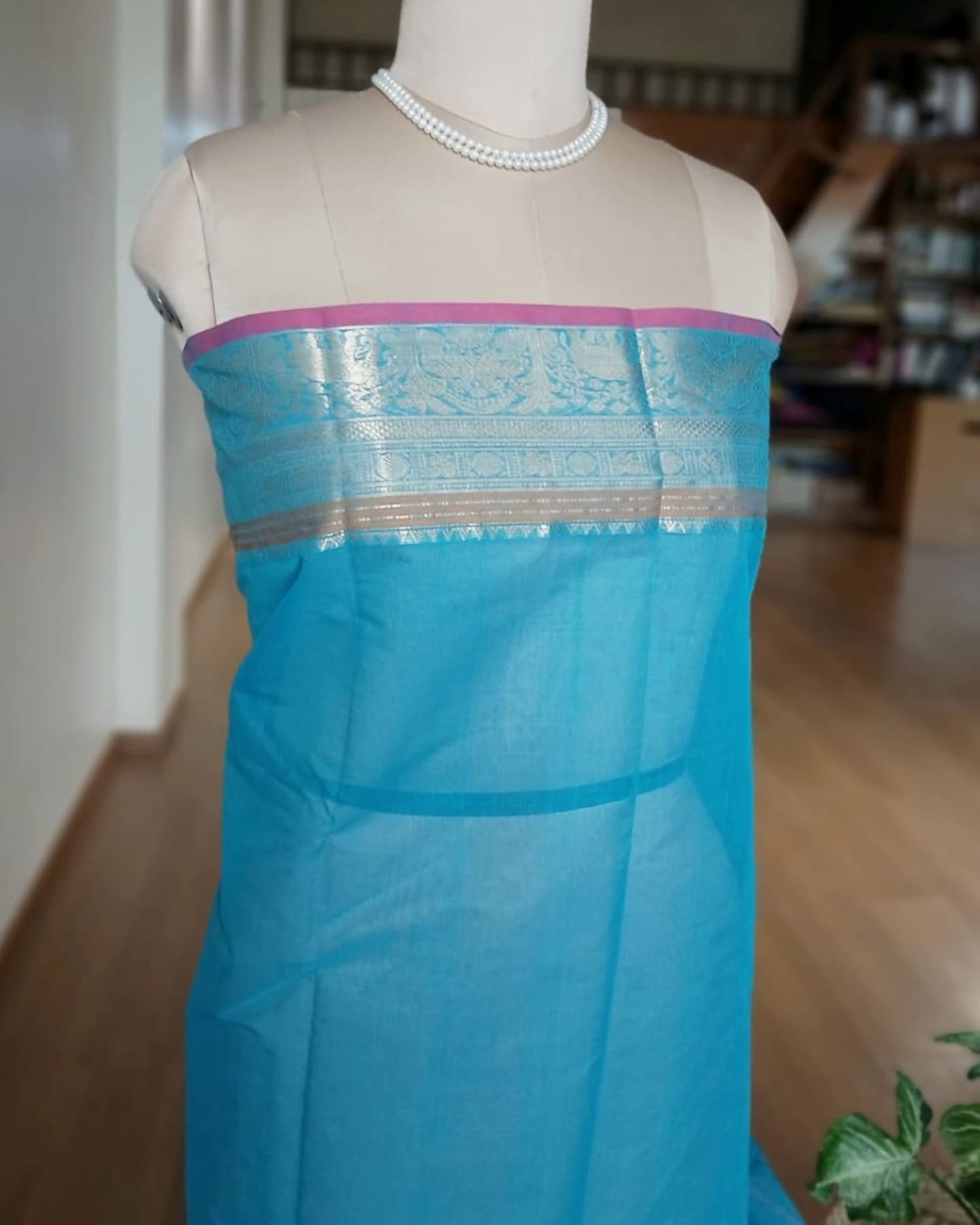 Kanchi Cotton Handweave with Zari - (KANC1107) - Image 6