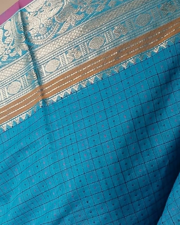 Kanchi Cotton Handweave with Zari - (KANC1107) - Image 4